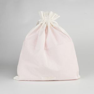 Quality Custom Design Drawstring Cosmetic Packaging Bag pouch With Fabric Label for sale