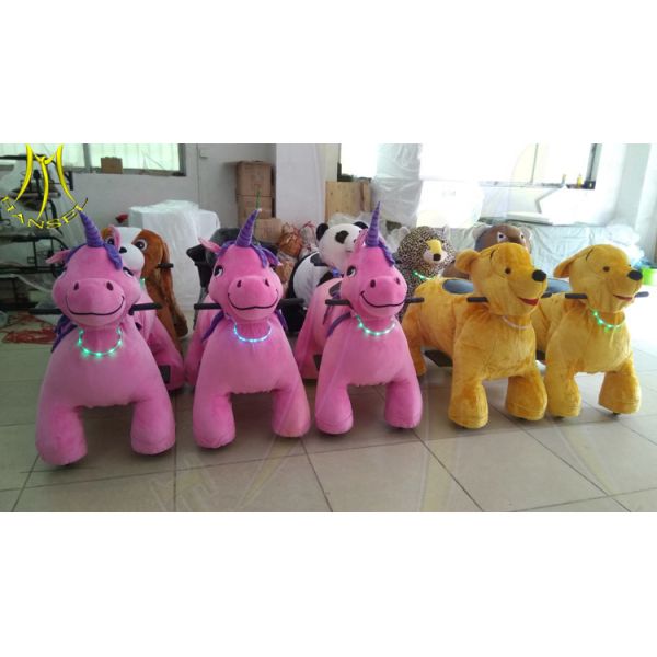 Buy Hansel plush amusement park rides animal electric dog walking machine at wholesale prices