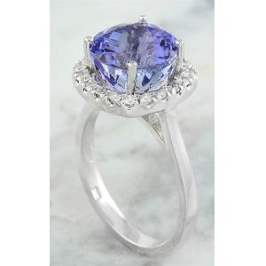 Flower Design JewelersClub Tanzanite Ring Sterling Silver Ring Jewelry with