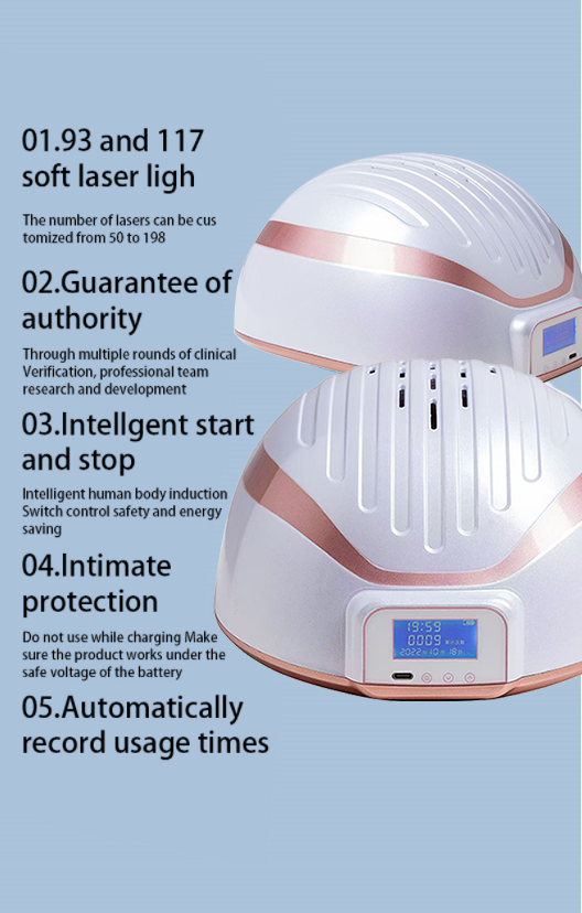 LLLT Laser Thicker Hair Growth 680nm Red Light Therapy Hair Regrowth Helmet