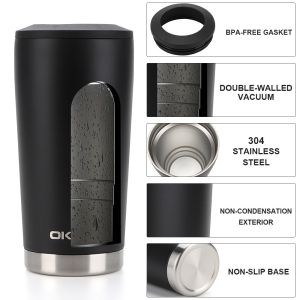 OKADI 16oz Double Walled Eco Friendly Travel 304 Stainless Steel Vacuum Modern