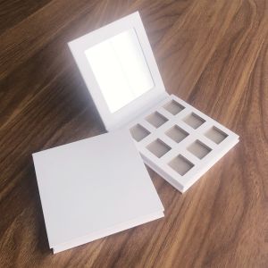 ISO FSC Cosmetic Packing Box , Spot UV Eyeshadow Makeup Box with mirror