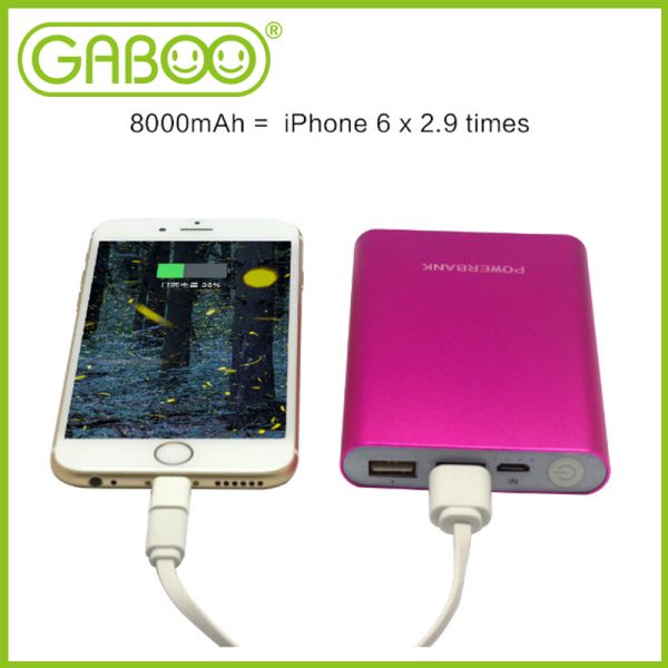 HG-PB04C 8000mAh metal powerbank with dual USB output