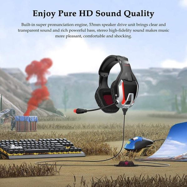 Stereo Surround 100mA DC5V ONIKUMA K12 3.5 Mm Gaming Headset