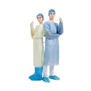 125x145cm Disposable CPE Gown , Surgical Plastic Gown AAMI Level 4