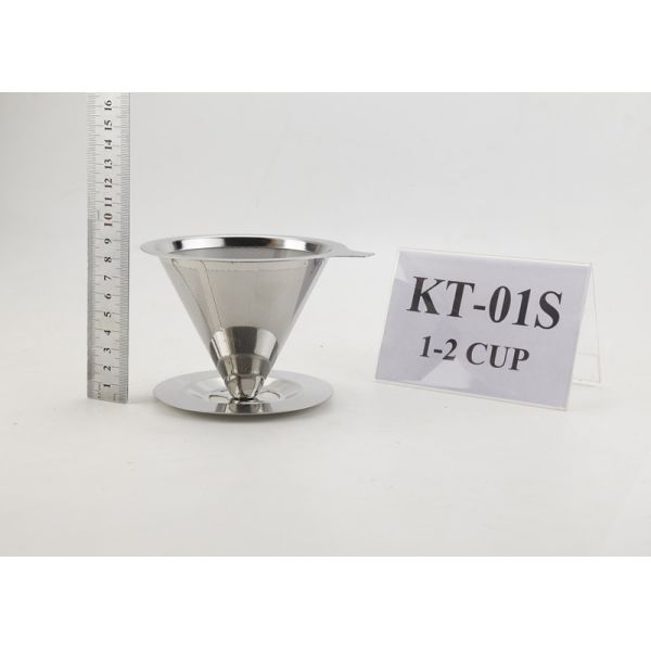Reusable Stainless Steel Paperless Coffee Dripper With Cup Stand , Eco -