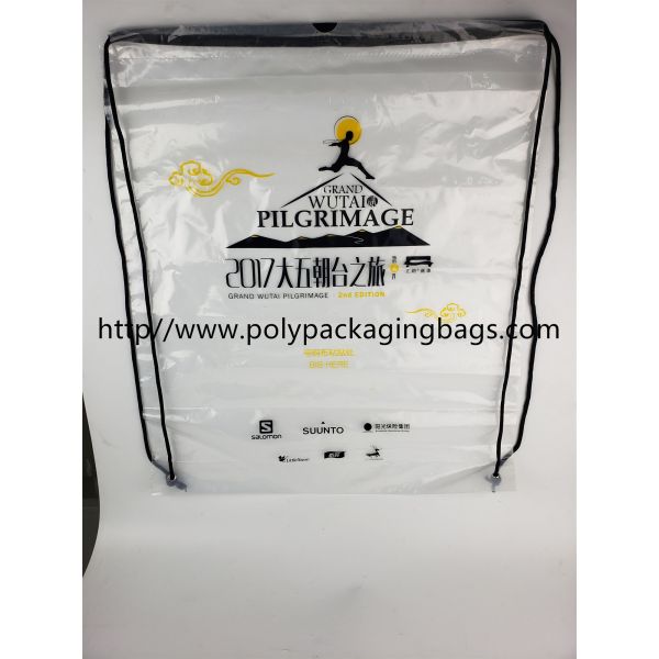 Buy Drawstring Frosted Recycled Plastic Backpack Eco - Friendly Water Proof at wholesale prices