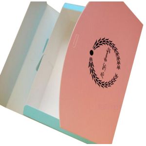 Customized Food Christmas Packaging Boxes White Card Paper With Ribbon