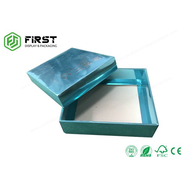 Customized Logo Glossy Printed Decorative Cardboard Cosmetic Gift Packaging Box With Lid