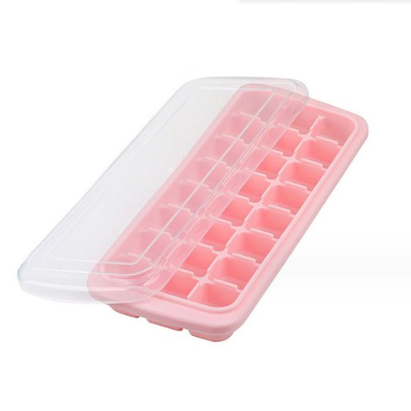 Food Grade 24 36 Square Ice Cube Silicone Mold with Plastic Type PP and PP Cover