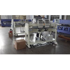 China Multipurpose Two Heads Cap Embroidery Machine With Automatic Thread Trimmer on sale