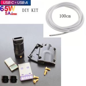 DIY Kit USB 3.1 Type C Metal Connector Plug Shell Data Charge Cable For Cell