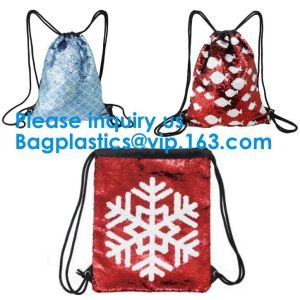 China Factory Custom Printed Drawstring Bag Christmas Drawstring Pu Leather Bag