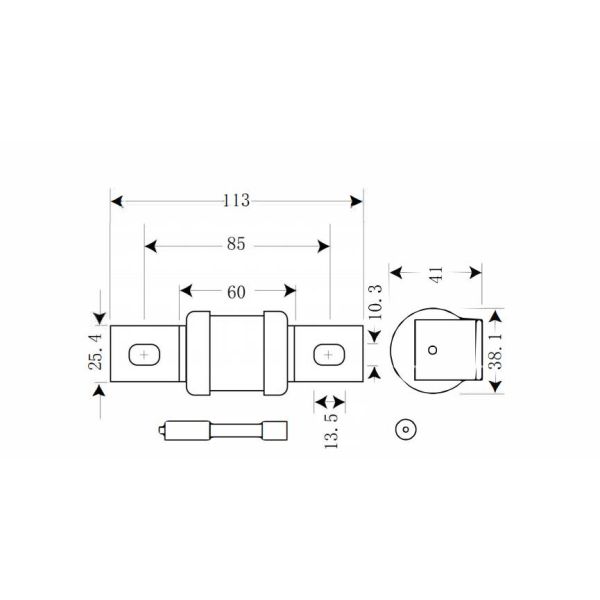 Bolted Connect 110VDC Industrial Power Fuses 25A-450A Ceramic Car Fuses