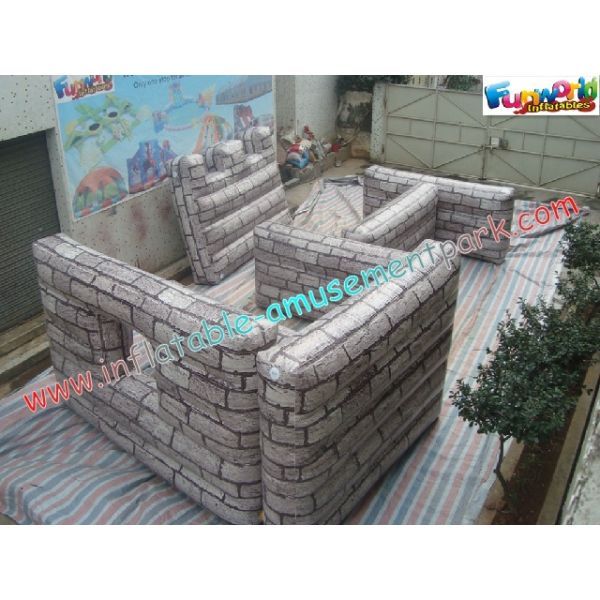 Durable Outdoor Colorful Inflatable Paintball Bunkers , Inflatable Paintball Wall