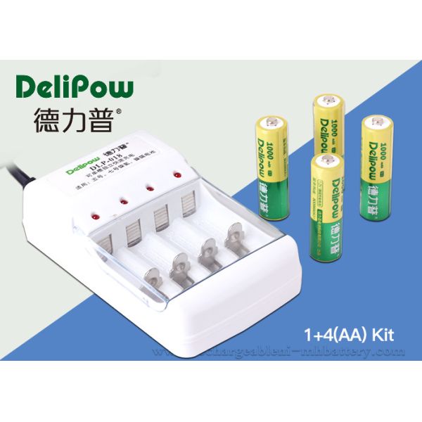 Buy Compact Design 1000mAh Rechargeable Battery Kit Nimh 4 AA Delipow at wholesale prices