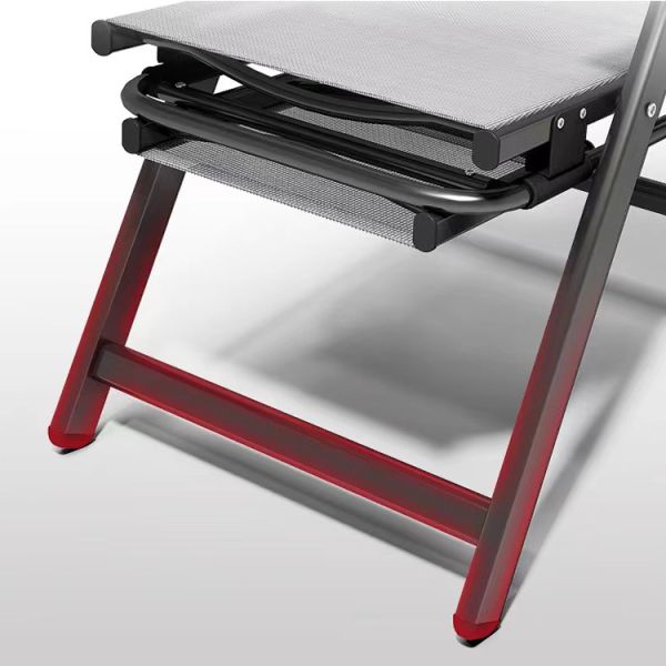 Outdoor Indoor Foot Pedal Mesh Fabric Pvc Chair Folding Sleeping Lounge Chair for Beach