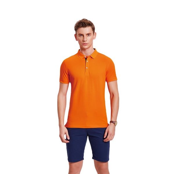 Buy Customized Printed Orange Polo T Shirt ODM Available at wholesale prices