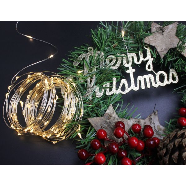 Blue Solar Powered String Lights 8 Modes Copper Wire Lights For Homes Decorations