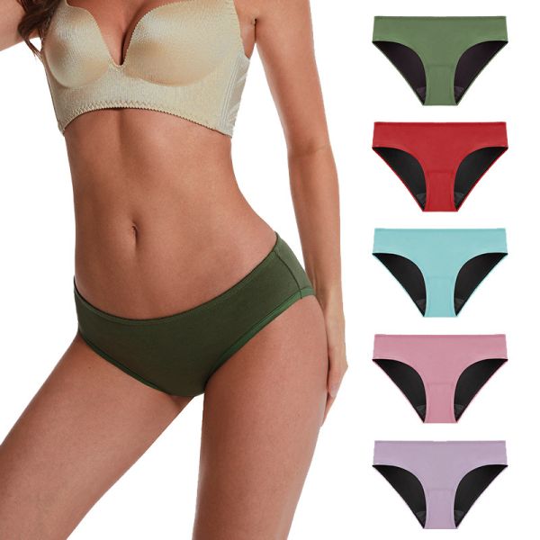 Buy S-4XL Plus Size Leak Proof Underwear 4 Layer High Absorbency Menstrual Panties at wholesale prices