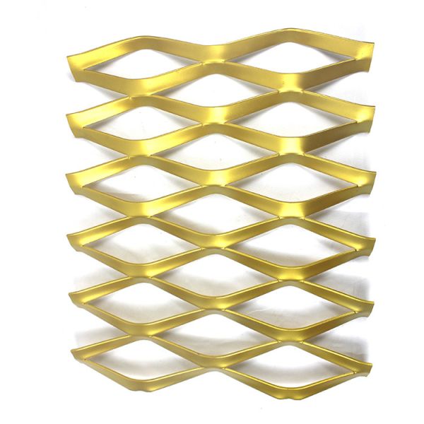 Gold Expanded Aluminum Sheet Security Mesh Filter Screen And Wall Cladding