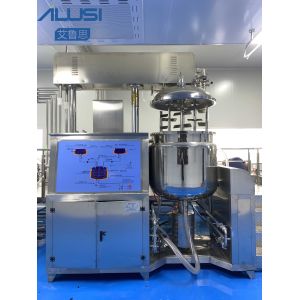 Button Control 50L Vacuum Cream Making Machine Heating Tilted Pot Lotion Mixer