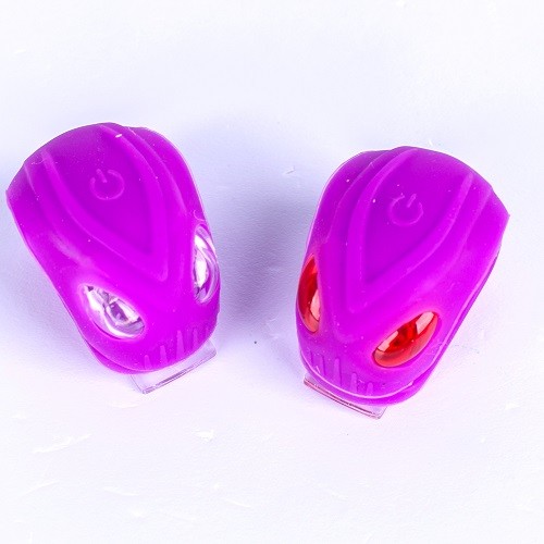 Buy 2xcr2032 Battery Powered Silicone LED Bike Lights Warning Function at wholesale prices