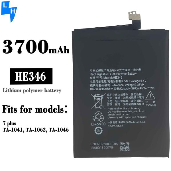 Black HE346 3700mAh Battery For Nokia 7 Plus 7P N7P HE 346 Batteries Bateria with A