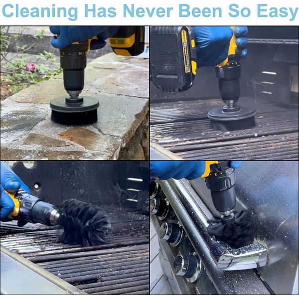 Multifunctional Electric Power Grout Drill Scrub Brush Scrubber Attachment For Cleaning