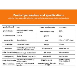 Adhesive Automatic Tape Dispenser 25w 999mm Length Space Saving