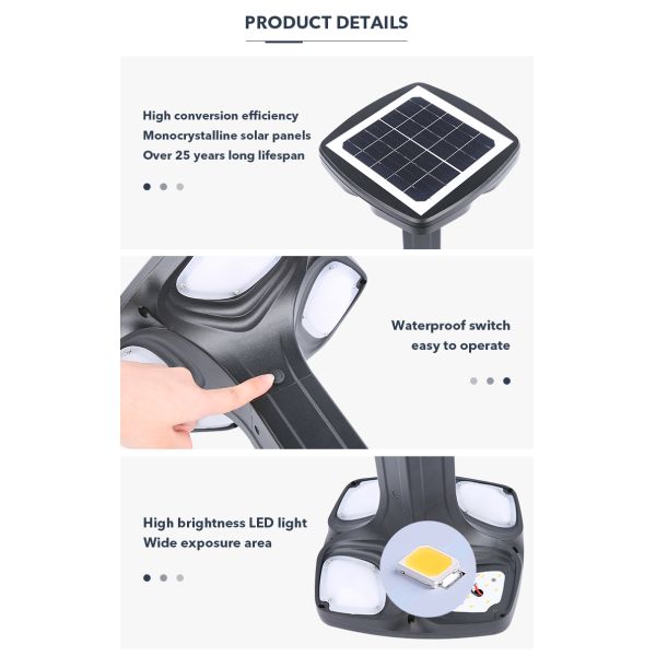 CE Certified Square Landscape LED Solar Pathway Lights IP65 For Villas Decorative
