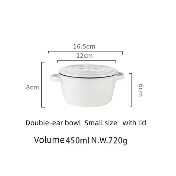 Household Porcelain Ceramic Oven Bowl Nordic Style For Soup Salad Dessert