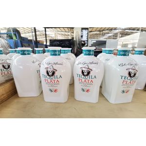 OEM Tequila Glass Bottle Full White Coated Screen Printing 21.5mm