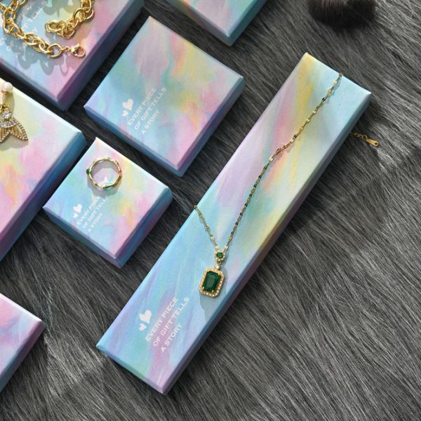 Customized Logo Jewelry Boxes Women's Necklace Earrings Ring Beautifully Packaged Full Set Of Paper Gift Boxes