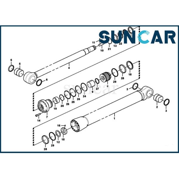 VOE14519505 Dipper Arm Cylinder Sealing Kit VOE 14519505 Repair Kit Fits EC180C Excavator SUNCARVO.L.VO