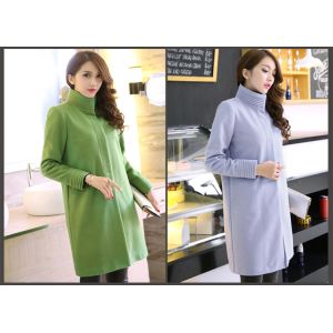fashion high collar ladies elegant pure cashmere coat