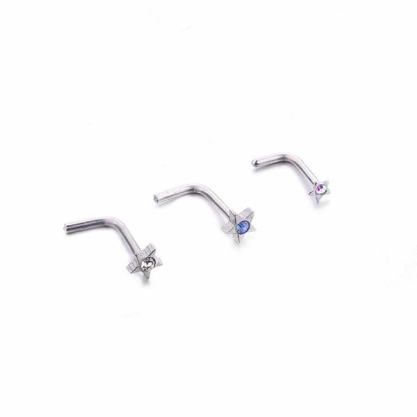 Wholesale Fashion Body Jewelry L Shape Stainless Steel Piercing Jewelry Ring Nose Studs