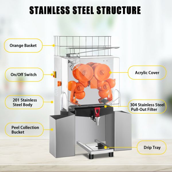 Buy 120W Squeezing Automatic Citrus Orange Juicer Machine at wholesale prices