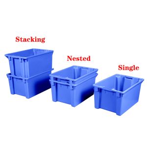 Nested Height 60mm Plastic Crate for Space-Saving and Organized Storage 600*395