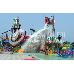 Durable Aqua Playground With Waterpark Slides And Funny Water Bucket