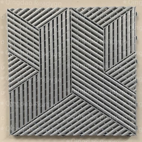 Buy Stain Resistant Garage Flooring Squares Grey Garage Floor Tiles Plastic at wholesale prices