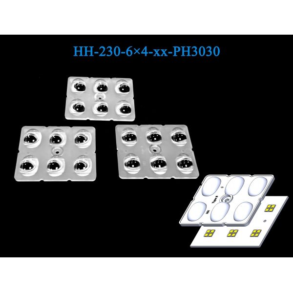 Buy Square Lens 6×4 pcs Chips Optical PC/PMMA Material Convenient Installation Area Lighting Lens at wholesale prices