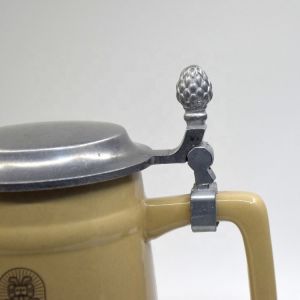 Beer festival custom ceramic beer mug with metal lid