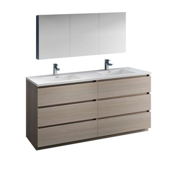 Buy Freestanding Double Sink Vanity , Design Solid Wood Bathroom Vanity Units at wholesale prices