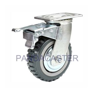 China Durable Heavy Duty Casters Polyurethane Tread Wheels With Total Brake on sale
