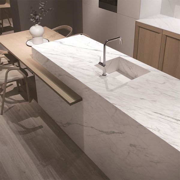 Foshan Supplier Living Room Full Body Carrara White Marble Tiles Jazz White Marble Looking Ceramic Tiles 48"*96"