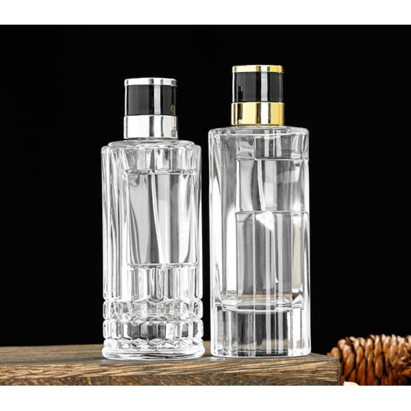 Transparent Glass Perfume Bottle Sub Bottling 30 / 50 / 100ml Cosmetic Sampl