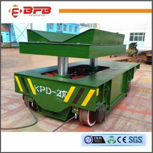 Hydraulic Lifting System Motorized Rail Cart , Material Transfer Trolley
