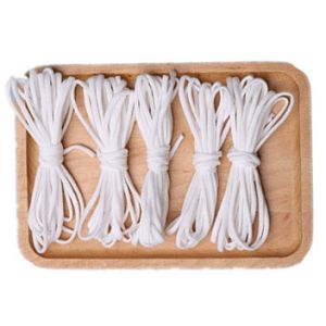 White Round Elastic Rope 3mm Nylon Spandex Ear Loop For Disposable Mask