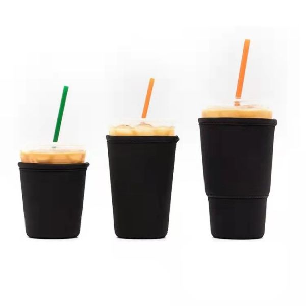 Factory price reusable Anti-hot Neoprene cup Sleeves Tumbler cup bottle holder RTS solid cup sleeve bottle cover holder